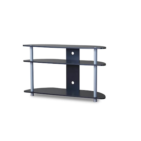 Baxton Studio Orbit Black and Silver TV Stand 107-5378